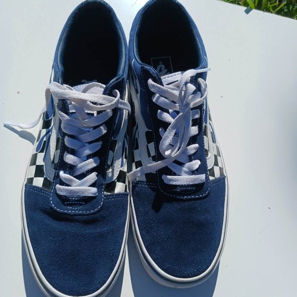 Vans blue men's size 11 skater shoes checkered - Picture 3 of 12